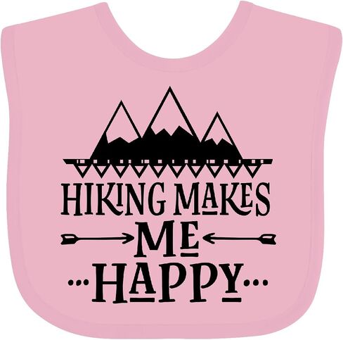 inktastic Hiking Makes Me Happy Mountain Hiker Baby Bib in Saudi Arabia