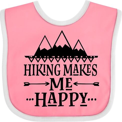 inktastic Hiking Makes Me Happy Mountain Hiker Baby Bib in Saudi Arabia