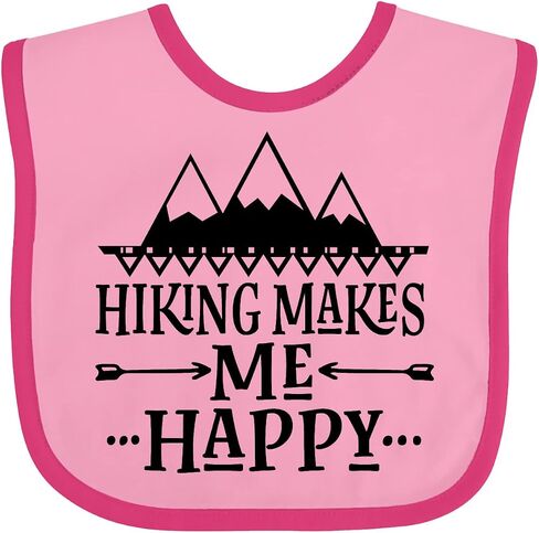 inktastic Hiking Makes Me Happy Mountain Hiker Baby Bib in Saudi Arabia