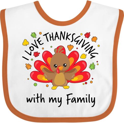inktastic I Love Thanksgiving with My Family-happy Turkey Baby Bib in Saudi Arabia