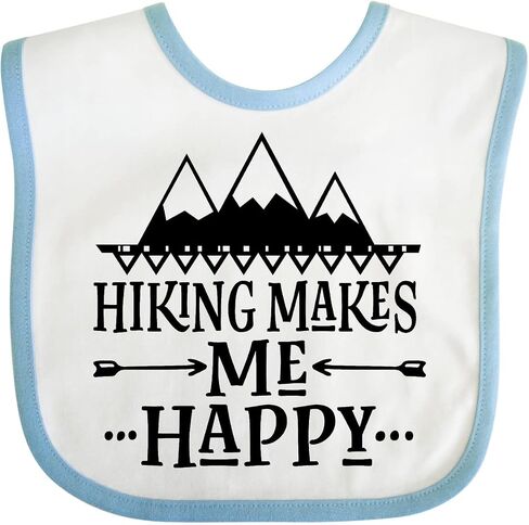 inktastic Hiking Makes Me Happy Mountain Hiker Baby Bib in Saudi Arabia