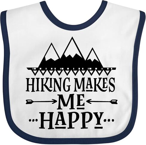 inktastic Hiking Makes Me Happy Mountain Hiker Baby Bib in Saudi Arabia