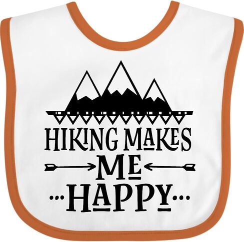 inktastic Hiking Makes Me Happy Mountain Hiker Baby Bib in Saudi Arabia
