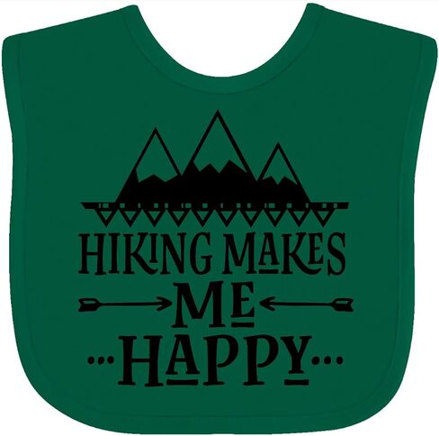 inktastic Hiking Makes Me Happy Mountain Hiker Baby Bib in Saudi Arabia