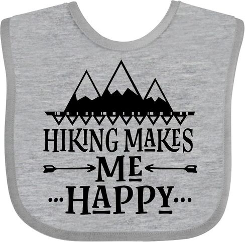 inktastic Hiking Makes Me Happy Mountain Hiker Baby Bib in Saudi Arabia