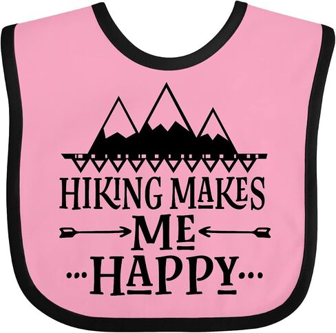 inktastic Hiking Makes Me Happy Mountain Hiker Baby Bib in Saudi Arabia