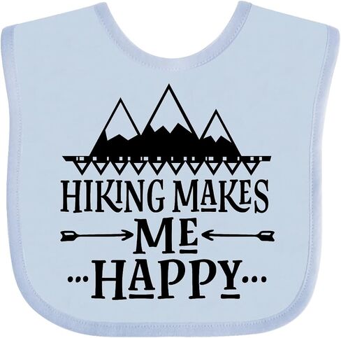 inktastic Hiking Makes Me Happy Mountain Hiker Baby Bib in Saudi Arabia