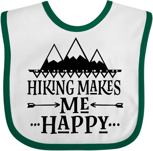 inktastic Hiking Makes Me Happy Mountain Hiker Baby Bib in Saudi Arabia