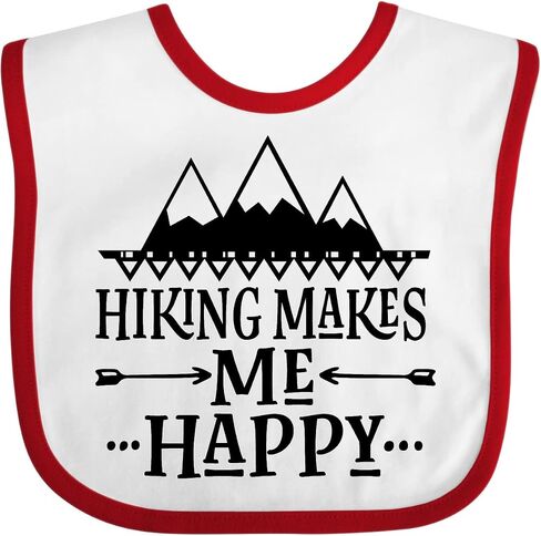 inktastic Hiking Makes Me Happy Mountain Hiker Baby Bib in Saudi Arabia