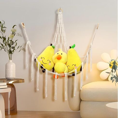 Stuffed Animal Storage Hammock or Corner Hanging Organizer, Large Toy Storage Net for Room Decor, Cute Stuff Animal Organizers Plush Holder for Home Decor in Saudi Arabia