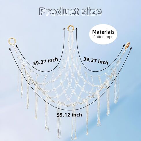 Stuffed Animal Storage Hammock or Corner Hanging Organizer, Large Toy Storage Net for Room Decor, Cute Stuff Animal Organizers Plush Holder for Home Decor in Saudi Arabia