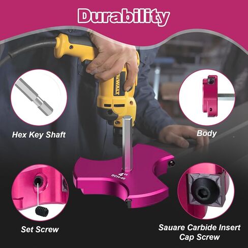 7Pcs Triple Blade PVC Pipe Reamer Kit 3 Blades Pipe Fitting Saver Tool for Plumbing with Triple Blade 1/4 Inch Hex Shaft for PVC SCH40 ABS CPVC (3/4" 1" 1-1/4" 1-1/2" 2" 3" 4") Plastic Fitting Reamer in Saudi Arabia
