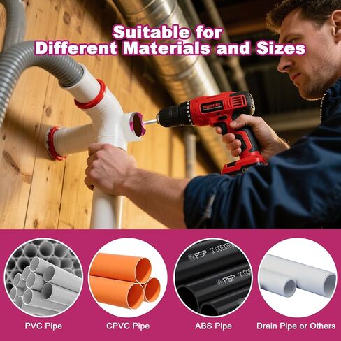 7Pcs Triple Blade PVC Pipe Reamer Kit 3 Blades Pipe Fitting Saver Tool for Plumbing with Triple Blade 1/4 Inch Hex Shaft for PVC SCH40 ABS CPVC (3/4" 1" 1-1/4" 1-1/2" 2" 3" 4") Plastic Fitting Reamer in Saudi Arabia