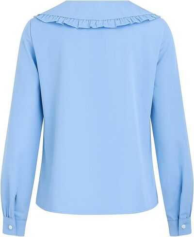 Long Sleeve Button Down for Women Casual Relaxed Shirts Cute Peter Pan Collar Tops in Saudi Arabia