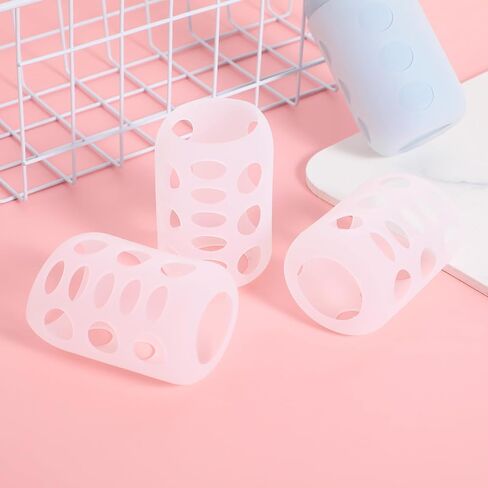 Kisangel 4pcs Milk Bottle Sleeves, Silicone Sleeves for Glass Bottle, Wide Caliber, Baby Supplies in Saudi Arabia