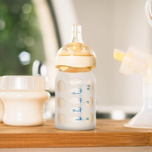 Kisangel 4pcs Milk Bottle Sleeves, Silicone Sleeves for Glass Bottle, Wide Caliber, Baby Supplies in Saudi Arabia