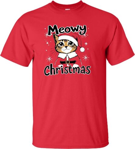 تي شيرت Go All Out Meowy Christmas Funny Santa Cat للرجال والنساء والشباب in Saudi Arabia