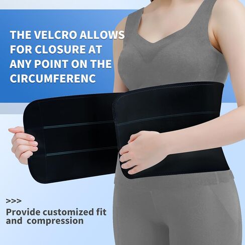 حزام البطن بعد الجراحة - حزام ضغط مرن لشد البطن - مسامي، ناعم، صديق للبشرة - (30 بوصة - 45 بوصة) 3 ألواح - 9 بوصة أسود in Kuwait
