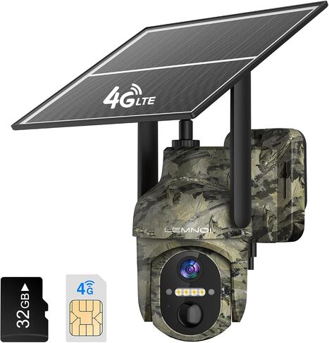 كاميرات تريل خلوية 4G LTE، كاميرا تريل تعمل بالطاقة الشمسية مع عرض مباشر 2K 360 درجة، كاميرا ألعاب نشطة بالحركة، بطاقة SIM مدمجة، كاميرا أمان 4G خارجية مع رؤية ليلية ملونة in Kuwait