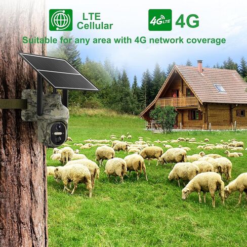 كاميرات تريل خلوية 4G LTE، كاميرا تريل تعمل بالطاقة الشمسية مع عرض مباشر 2K 360 درجة، كاميرا ألعاب نشطة بالحركة، بطاقة SIM مدمجة، كاميرا أمان 4G خارجية مع رؤية ليلية ملونة in Kuwait