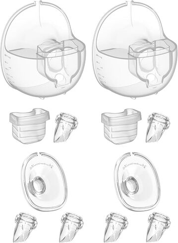Breast Pump Parts Flange Shield 24mm Duckbill Valve Silicone Diaphragm Milk Collector Cup Set Overall Accessories Wearable Portable Compatible with MOMMED Mumgaroo MISSAA Bioby S18 S21, 2 Packs 12 Pcs in Saudi Arabia