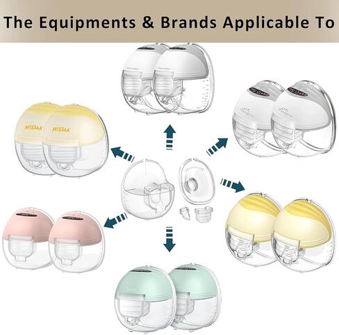 Breast Pump Parts Flange Shield 24mm Duckbill Valve Silicone Diaphragm Milk Collector Cup Set Overall Accessories Wearable Portable Compatible with MOMMED Mumgaroo MISSAA Bioby S18 S21, 2 Packs 12 Pcs in Saudi Arabia