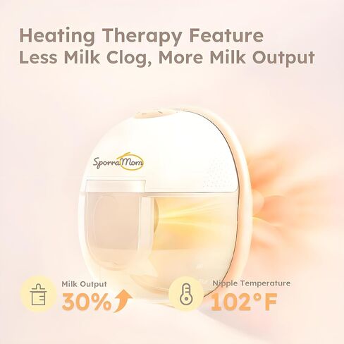 W2 Hands Free Heated Breast Pump, Electric Portable Wearable Breastfeeding Pump, Comfort 2 Modes & 9 Levels Hospital Grade Suction for More Milk, Leakproof, Ultra-Slim and Quiet, 24mm-2 Pack in Saudi Arabia