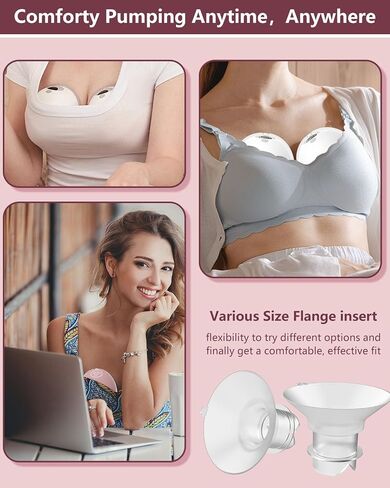 حشوة شفة مطورة 16 مم مع شريط سحب وشكل مثلث لمضخات الثدي Momcozy/Spectra/Medela/eufy/TSRETE/Elvie/Lansinoh، مناسبة للدروع/الحواف مقاس 24 مم لمعظم المضخات، 6 قطع 16 مم in Kuwait