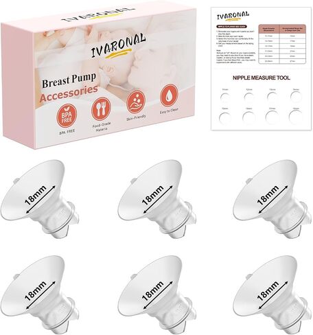 حشوة شفة مطورة 16 مم مع شريط سحب وشكل مثلث لمضخات الثدي Momcozy/Spectra/Medela/eufy/TSRETE/Elvie/Lansinoh، مناسبة للدروع/الحواف مقاس 24 مم لمعظم المضخات، 6 قطع 16 مم in Kuwait