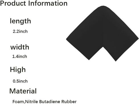 10 Pack L Duty Soft Rubber Foam Corner Protector Proofing Edge, Safety Pre-Taped Rubber Foam Furniture Bumper for Fireplace, Table, Stair, Cabinet,Black in Saudi Arabia