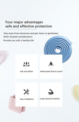 10 Pack L Duty Soft Rubber Foam Corner Protector Proofing Edge, Safety Pre-Taped Rubber Foam Furniture Bumper for Fireplace, Table, Stair, Cabinet,Black in Saudi Arabia