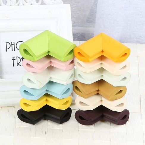 4PCS Table Corner Protector Self-Adhesive Soft Foam Guard, Shock-Absorbing EVA Edge Protector for Home, Office, Living Room and Dining Areas, Yellow in Saudi Arabia