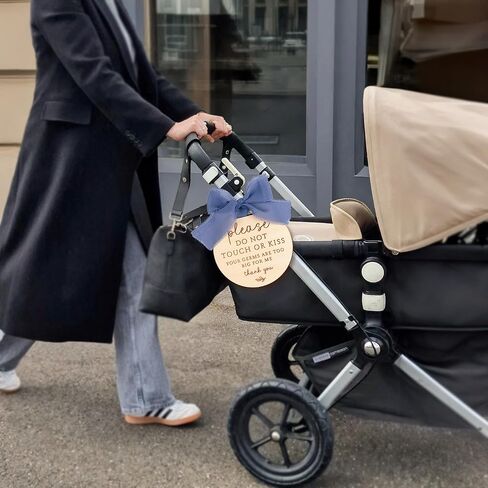Please Do Not Touch or Kiss Baby Sign, Please Do Not Touch Baby Wooden Sign (Blue) in Kuwait