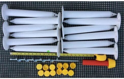 Ground Socket and Cap Kit for Pocket Fences Includes Install Tool and Auger (12 Sleeves and 12 Caps) in Saudi Arabia