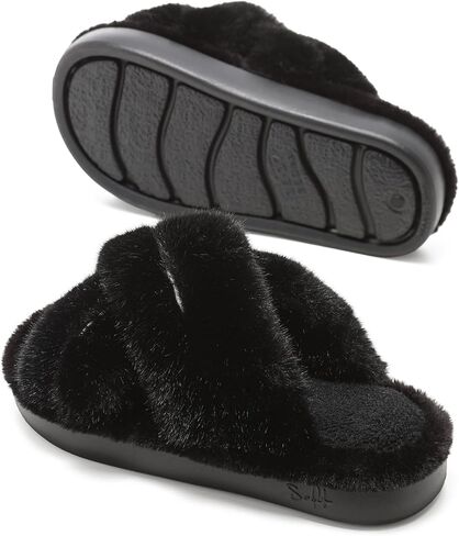 شباشب شتوية خارجية للنساء من إسفنج الذاكرة معزولة أحذية منزلية غامضة مع نعل مطاطي مانع للانزلاق لراحة داخلية وخارجية in Kuwait