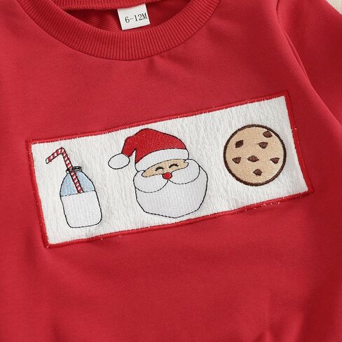 Amuver Toddler Baby Boy Christmas 2 Piece Outfits Long Sleeve Crew Neck Letter Embroidery Tops and Pants Clothes Set in Saudi Arabia