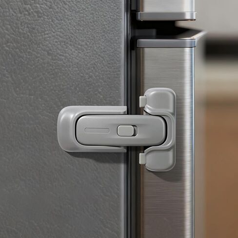 CLYMENE Child Proof Fridge Lock Auto-Locking Refrigerator Door Latch, White | No Keys or Straps, One-Hand Operation, Keeps Freezer Secure from Kids & Pets in Saudi Arabia