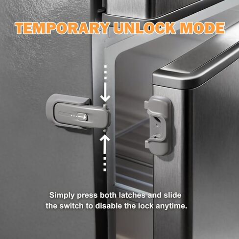 CLYMENE Child Proof Fridge Lock Auto-Locking Refrigerator Door Latch, White | No Keys or Straps, One-Hand Operation, Keeps Freezer Secure from Kids & Pets in Saudi Arabia