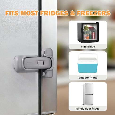 CLYMENE Child Proof Fridge Lock Auto-Locking Refrigerator Door Latch, White | No Keys or Straps, One-Hand Operation, Keeps Freezer Secure from Kids & Pets in Saudi Arabia