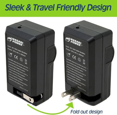 Wasabi Power Battery Charger Replacement for Toshiba PX1686 and Camileo BW10, SX500, SX900 in Saudi Arabia