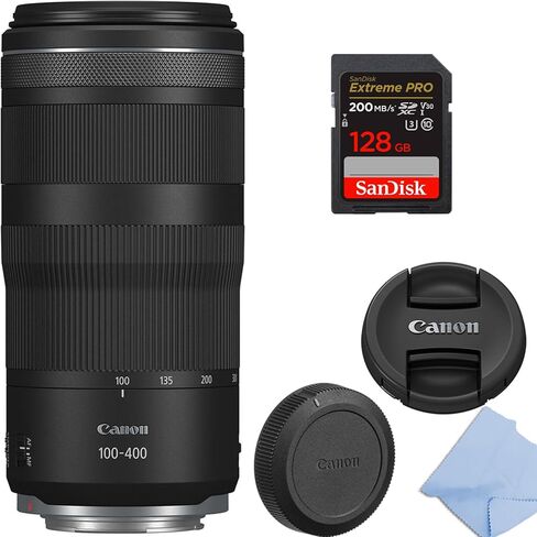 Canon RF 100-400mm f/5.6-8 هي عدسة تكبير تليفوتوغرافي USM للكاميرا بدون مرآة وبطاقة ذاكرة 128 إكستريم (متجددة) in Kuwait