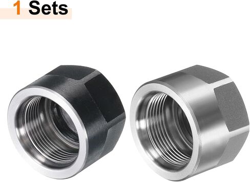 HARFINGTON 2pcs ER11-A(M14) نوع كوليت لقط الجوز مع فتحات التوازن الديناميكي 40Cr سبائك الصلب لآلة CNC تشاك مخرطة أدوات طحن حامل، أسود وفضي مشرق in Saudi Arabia