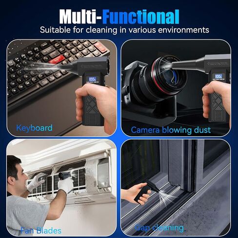 Compressed Air Duster-130000RPM Super Power Electric Air Duster, 4-Gear Adjustable Mini Blower with Type-C Fast Charging, Dust Blower for Computer, Keyboard, House, Outdoor and Car in Saudi Arabia