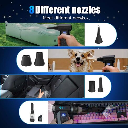 Compressed Air Duster-130000RPM Super Power Electric Air Duster, 4-Gear Adjustable Mini Blower with Type-C Fast Charging, Dust Blower for Computer, Keyboard, House, Outdoor and Car in Saudi Arabia