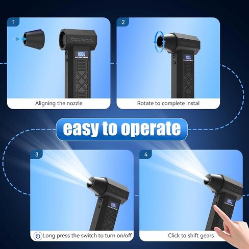 Compressed Air Duster-130000RPM Super Power Electric Air Duster, 4-Gear Adjustable Mini Blower with Type-C Fast Charging, Dust Blower for Computer, Keyboard, House, Outdoor and Car in Saudi Arabia