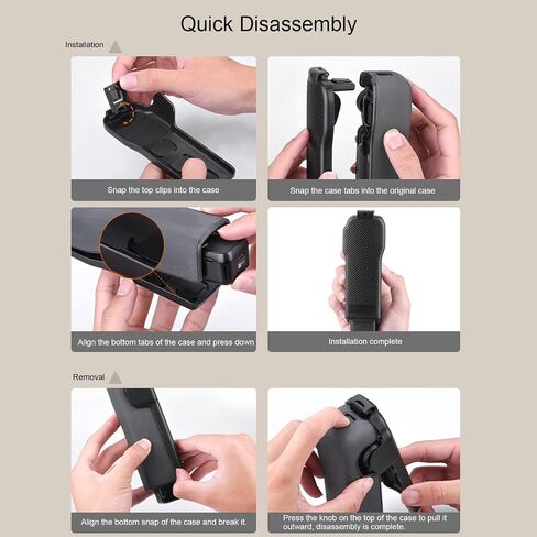 Protective Case for 3 Lens Cap, Handheld Camera Protective Cover for 3 Accessories, Black in Saudi Arabia