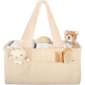 Baby Diaper Caddy Organizer – Nursery Storage Basket for Newborn Essentials, Car & Travel, Baby Shower Gifts and Registry Must-Have, Beige in Kuwait