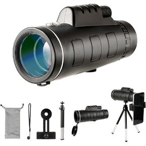Outdoor Monocular Telescope, 80 * 100 High-Definition High Magnification Monocular Telescope, with Universal Phone Holder, Telescopic Tripod, Suitable for Hiking, Camping, Travel,etc in Saudi Arabia