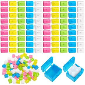 Pinkunn 100 Pcs Plastic Tooth Holder Boxes Tooth Fairy Box for Kids Colorful 0.8 x 0.6 x 0.6 Mini Treasure Chest for Boy Girl Lost Teeth Keepsake Dentist Theme Party Supplies Goodie Bag Filler in Saudi Arabia