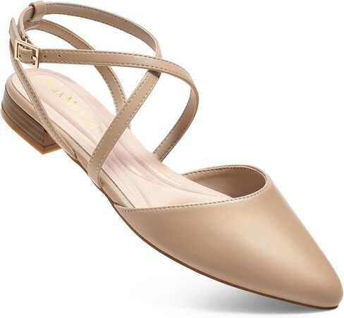 MaxMuxun Women's Ballet Flats Shoes Pointed Toe Low Heel Dress Shoes Comfortable Dressy Flats for Casual Wedding Office Party Business in Kuwait